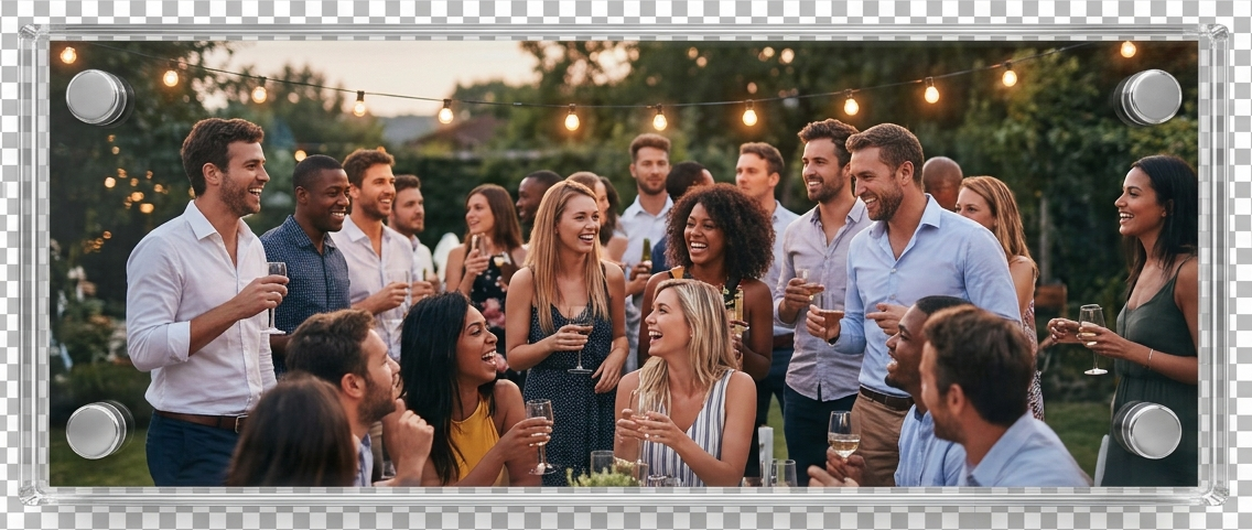 Custom 6 x 2" Premium Acrylic Magnetic Photo Strips
